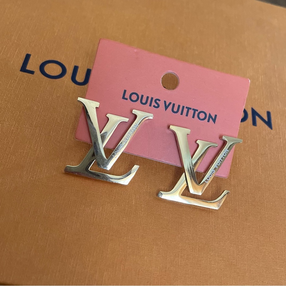 Gold Plated LV Earrings